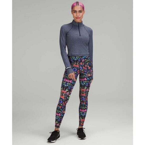 Lululemon Swift Speed High-Rise Tight 28" In Flowerscope Black Multi Size 0 - Picture 2 of 10